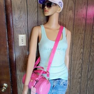 Juicy Couture Barrel Bag | Hot Pink Patent Leather | Crossbody + Shoulder Strap